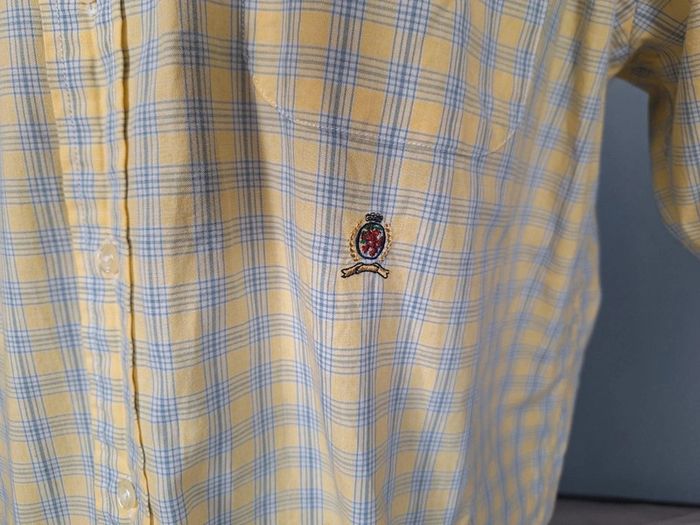Chemise tommy hilfiger vintage homme jaune a carreaux - taille XL / brodé (499) - photo numéro 3