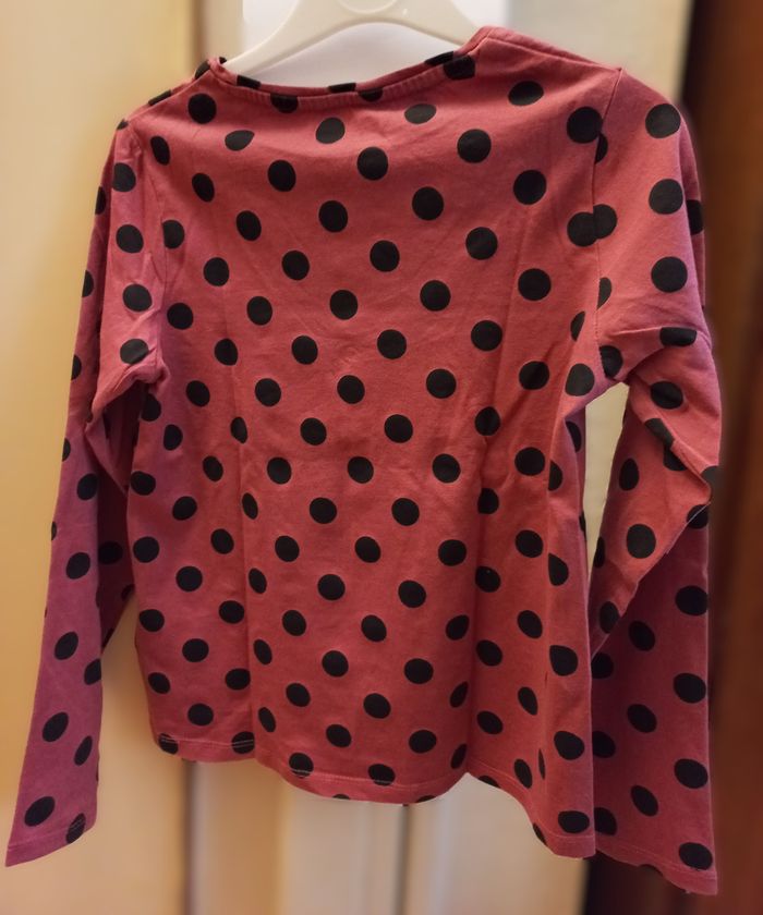T-shirt rose et noir manches longues - 8 ans - photo numéro 2