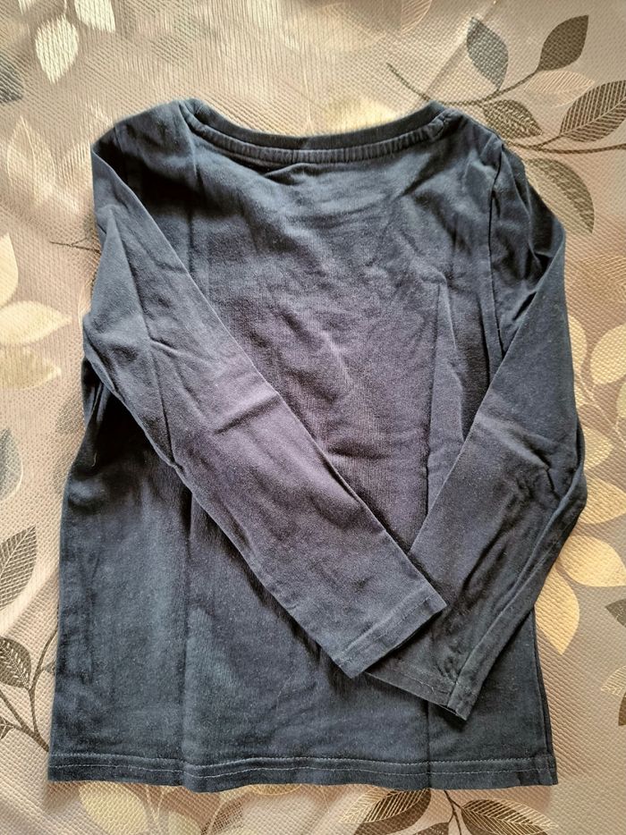 Tee-shirt manches longues bleu marine - photo numéro 3