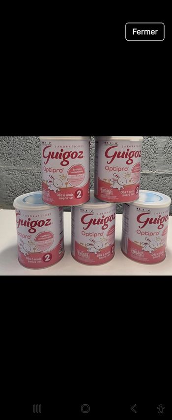 Lot  de 7 boites de lait guigoz  2 ème.age
