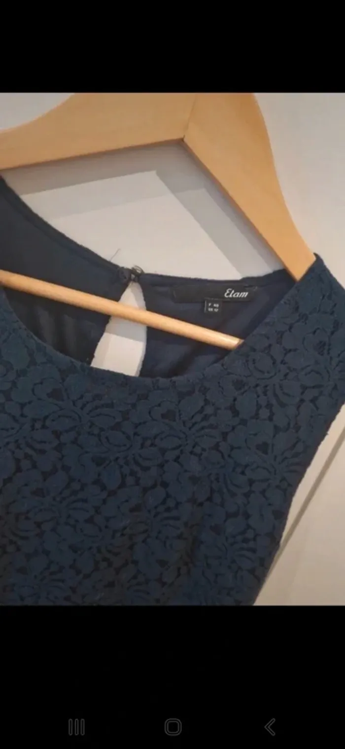 Robe etam bleu marine taille 40 tres bon etat - photo numéro 2