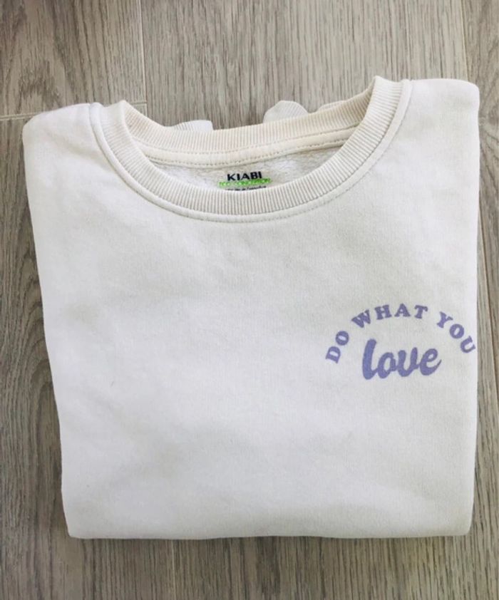 Pull fille 10 ans do what you love blanc