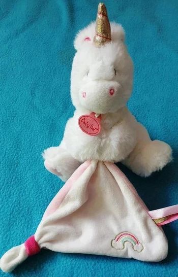 Doudou peluche Licorne avec Mouchoir - Baby Nat