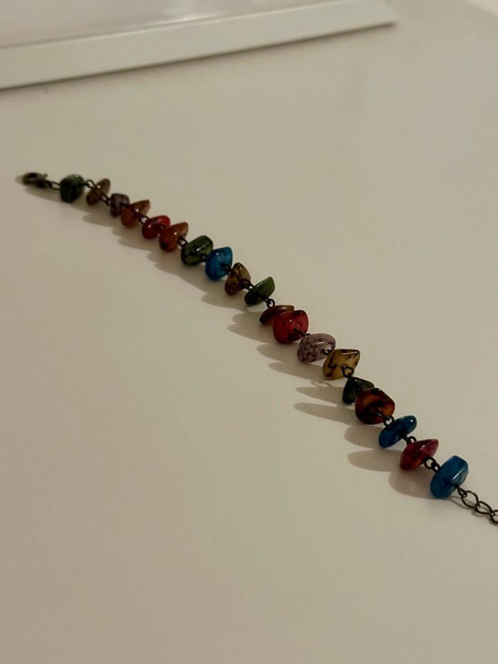 🍁 Bracelet en pierre multicolore vintage 🍁 - photo numéro 2