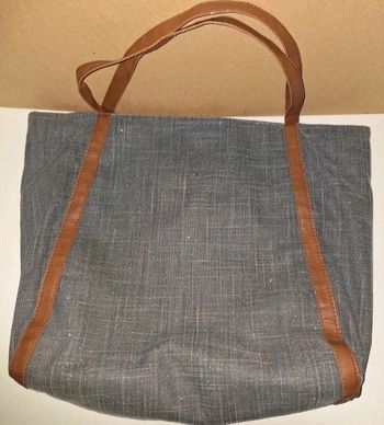 Sac en jean gris brillant et marron