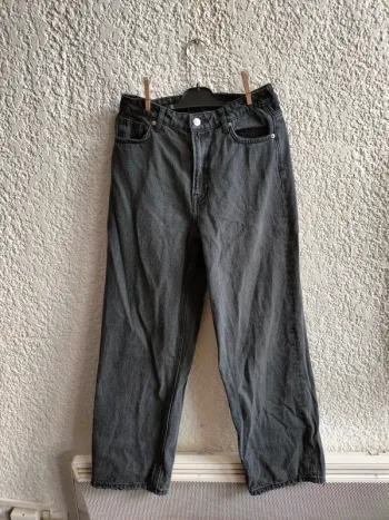 Jean noir  large avec pants large T 36