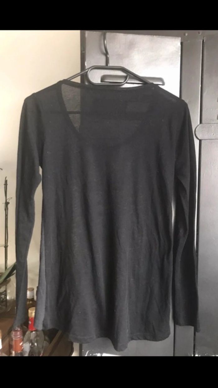 Teeshirt noir, manches longues, Cache cache , taille L - photo numéro 4