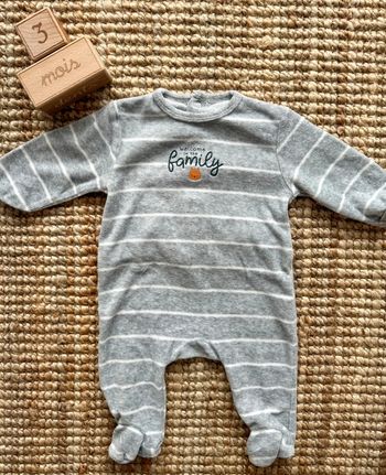Pyjama velours Kiabi 3mois / 60cm