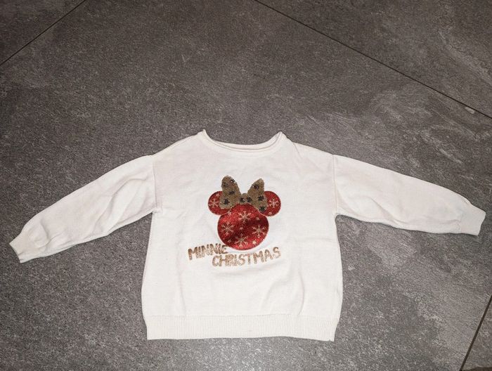 Pull de Noël fille 3 ans Minnie