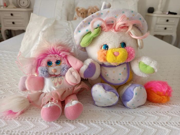 Lot peluches Popples, bébé et danseuse