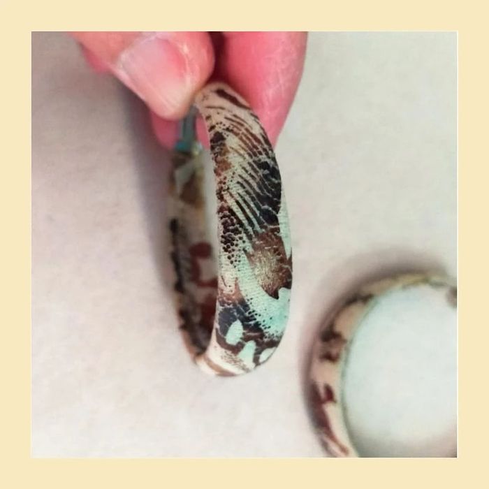 Créoles vintage en tissu imprimé