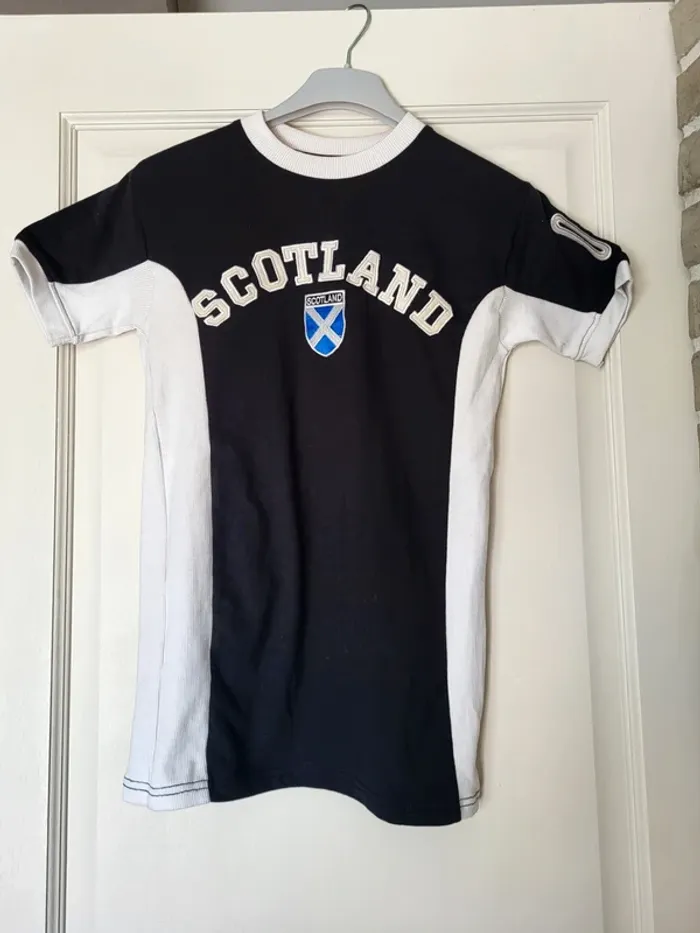 T-shirt de football Scotland noir et blanc