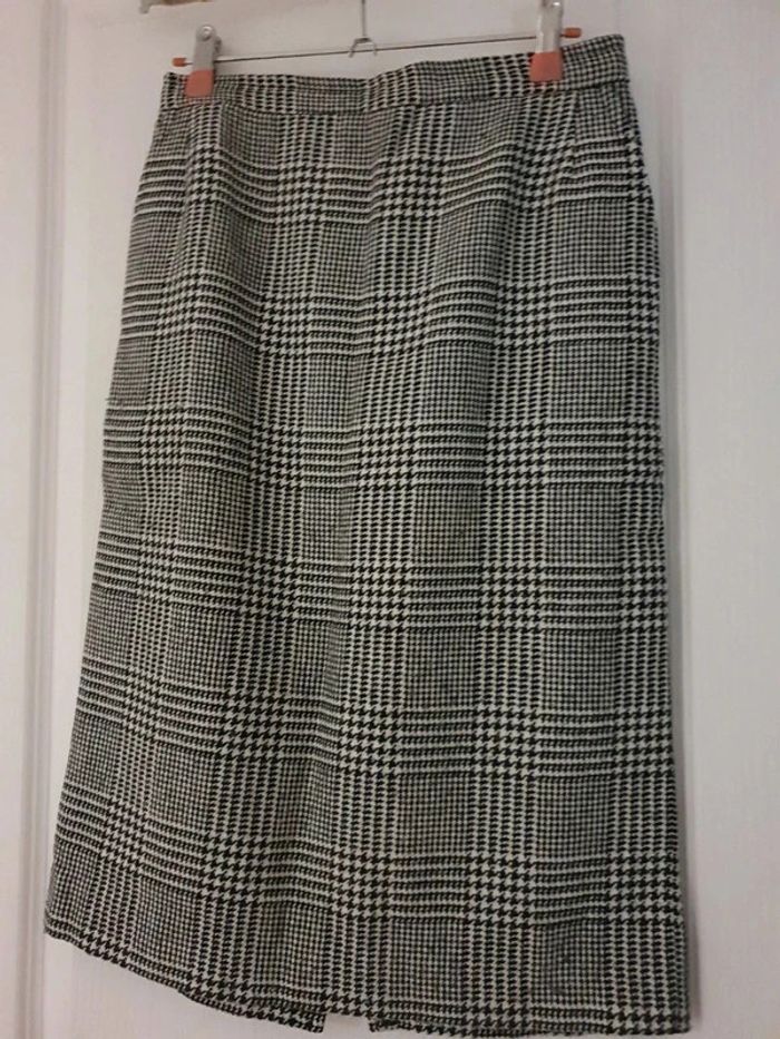 Jupe vintage motif pied de poule - Taille 36
