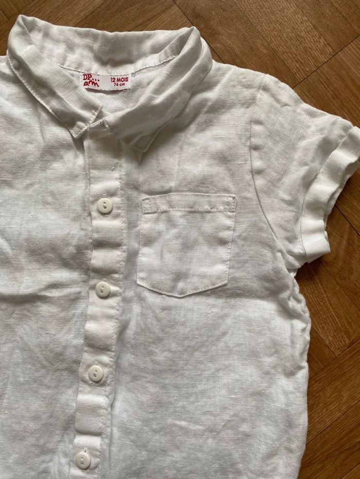Chemise manches courtes blanc taille 12 mois Du Pareil au Même - photo numéro 2
