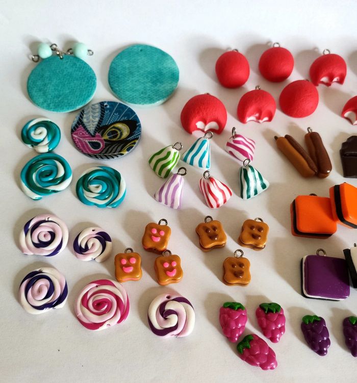 Lot de perles breloques gourmandises en fimo - photo numéro 2