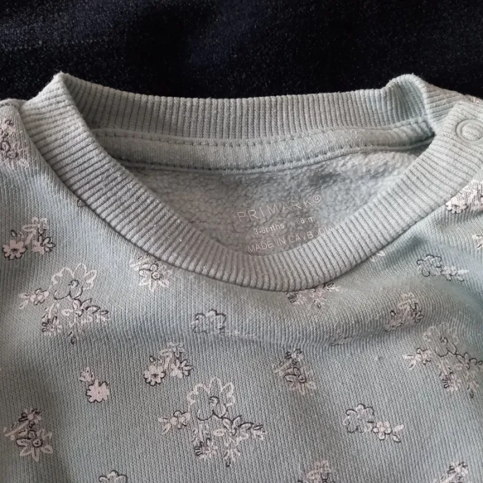 Sweat bleu/vert imprimé fleurs - photo numéro 3