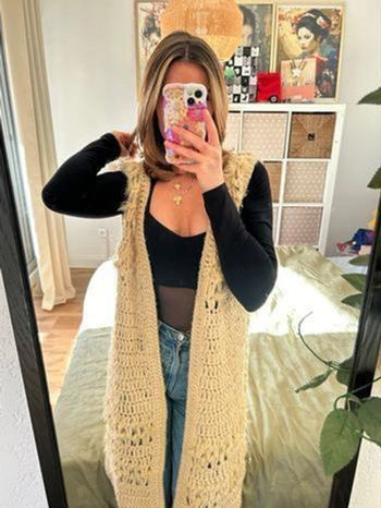 Longue veste manches courtes Vila beige