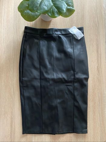 Jupe cuir noire Kiabi neuve