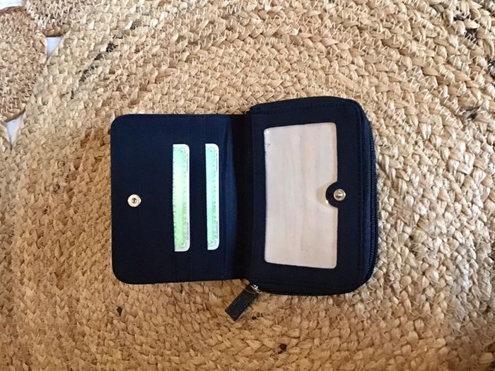 Porte monnaie/ portefeuille en jeans 13,5X10cm fermer - photo numéro 2