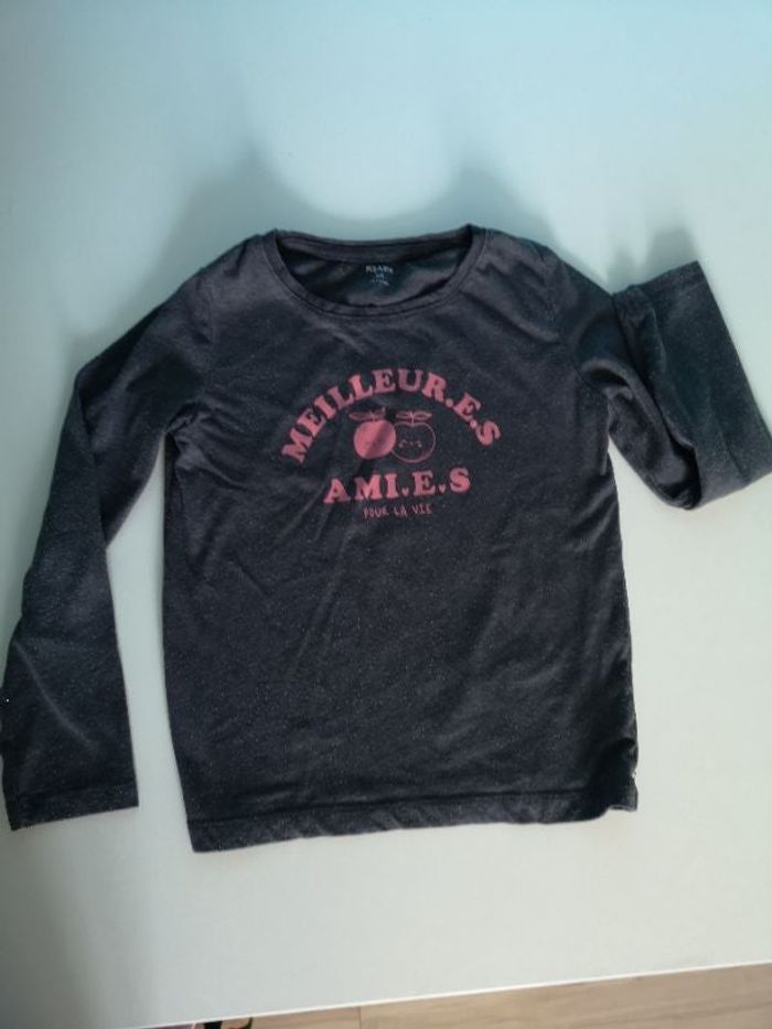 T-shirt fille anthracite chiné