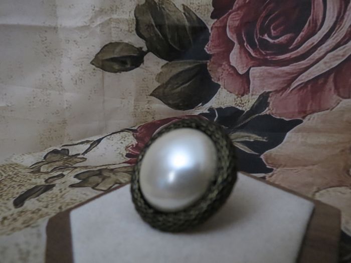 bague vintage perle nacrée style rétro - photo numéro 4