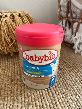 Boîte lait babybio primea 2eme âge neuve