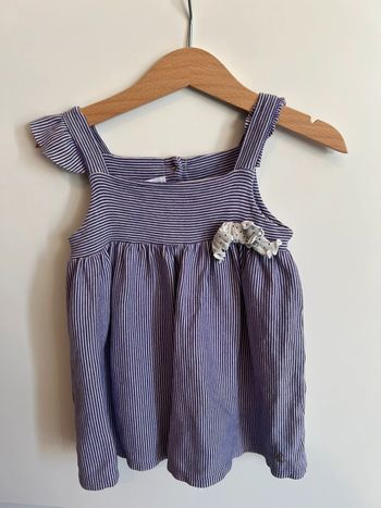 Robe violette à rayures bébé fille Petit Bateau 18mois 81cm