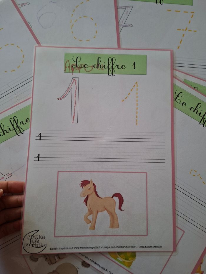 fiche pour apprentissage à écrire les chiffres - photo numéro 2