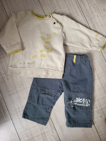 Ensemble bébé garçon 12 mois aubisou très bon état
