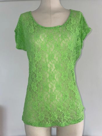 Haut dentelle vert fluo - xl - bel & bo