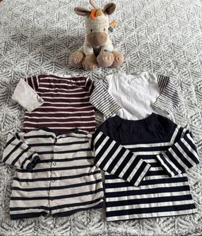 Lot de 6 t-shirts manches longues 9 mois - photo numéro 3