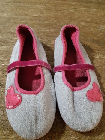 Chaussons fille 26 rose coeur ballerine été