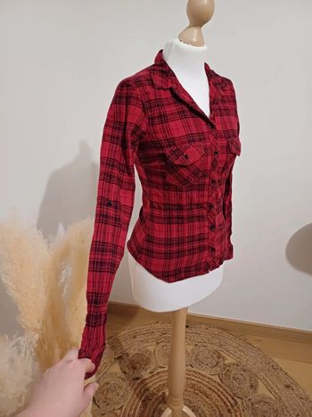 Chemise rouge à carreaux Tally Weijl taille XXS/XS 32/34