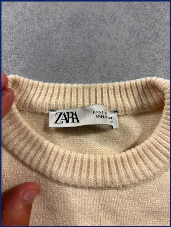 Pull Marinière crème et noir Zara Taille Xs - photo numéro 4