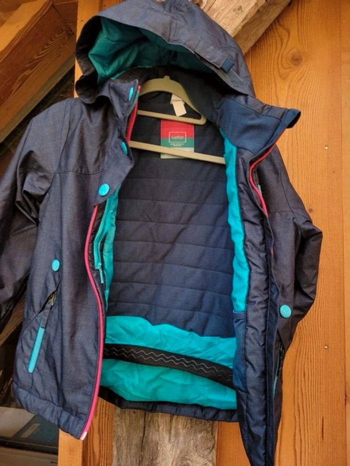 Anorak de ski chaud Lued'ze gris/bleu, à capuche, 8 ans,beau et fonctionnel - photo numéro 3