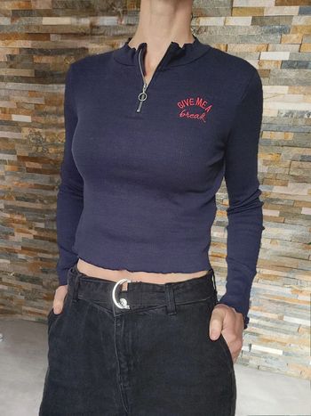 Tee-shirt court bleu marine S