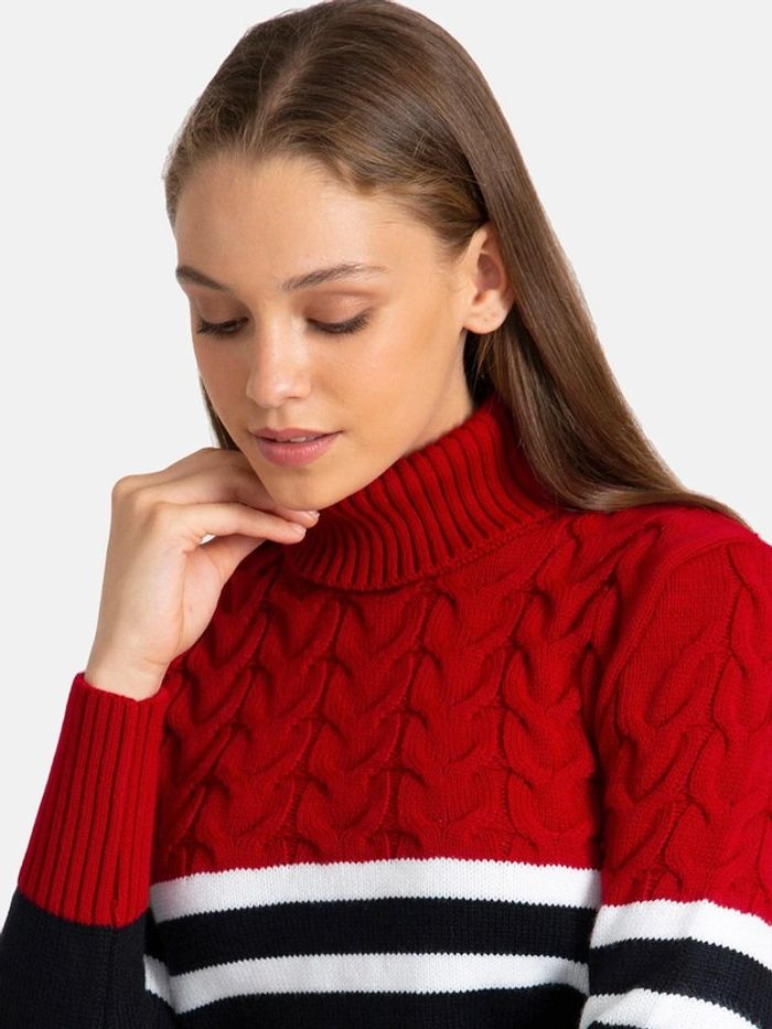 Pull-over JACEY de taille XL  de couleur:rouge-blanc-noir - photo numéro 3