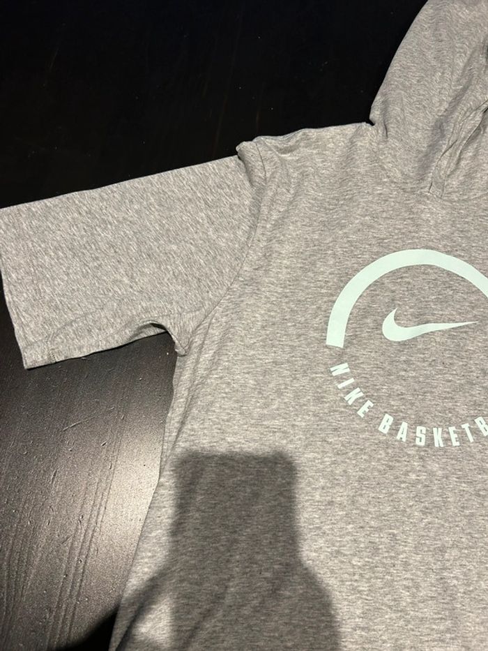 Nike tee shirt gris MC capuche S - photo numéro 5