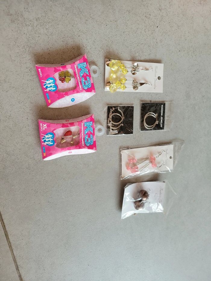 Lot bijoux charm boucles d'oreilles pendentif perle créole