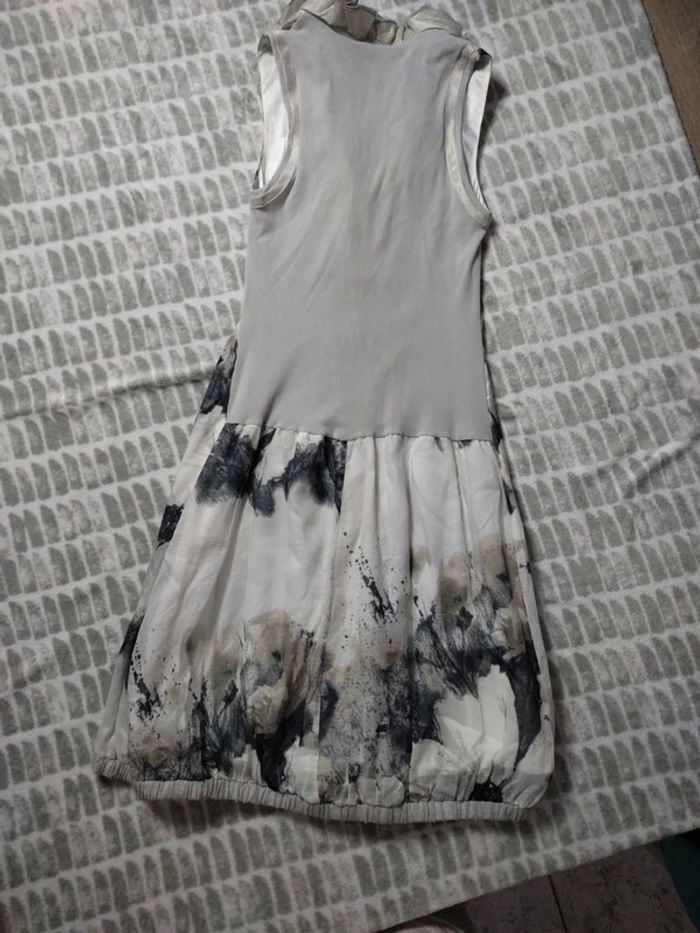 Robe mi-longue crème écru beige lin siste's taille 36 38 - photo numéro 4