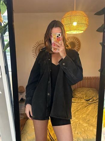 Veste en jean noir taille 36