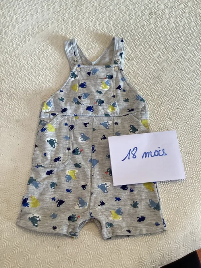 Salopette-short Petit Bateau - 18 mois