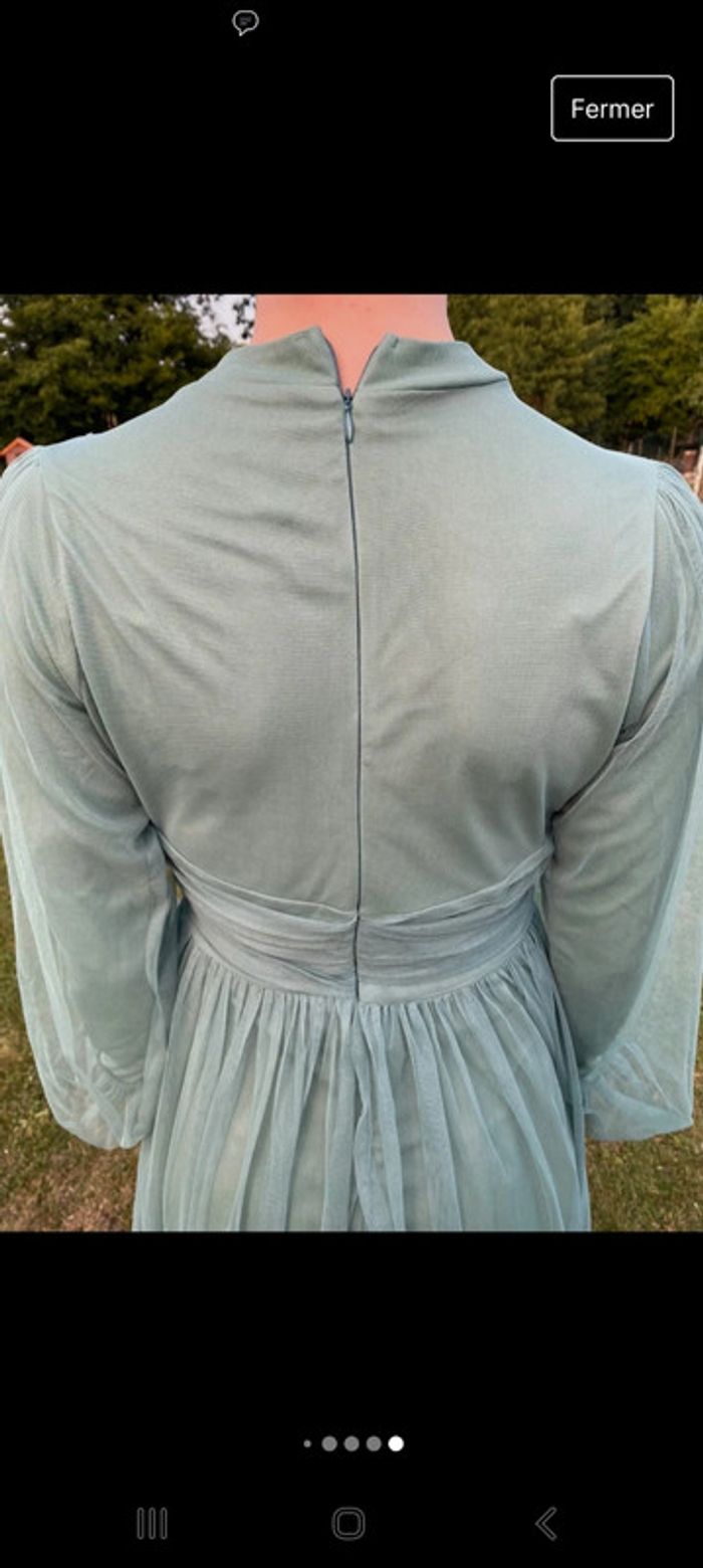 Robe cérémonie mariage vert clair strass T38 - photo numéro 6