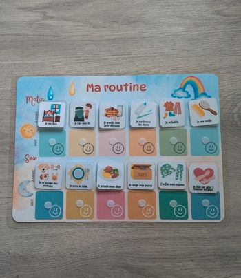 Tableau de routine enfant matin et soir arc-en-ciel, rituels quotidiens