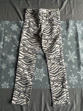 Jeans skinny fille motifs zèbre