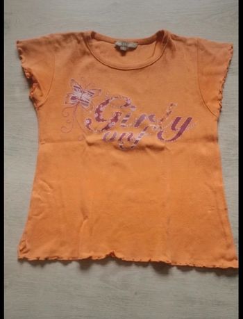 T-shirt manches courtes girly vinyl fraise 6 ans