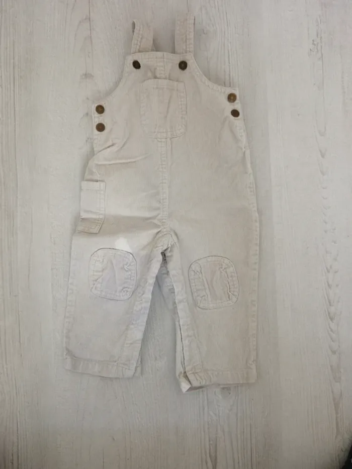 Salopette velour épais beige 18 mois