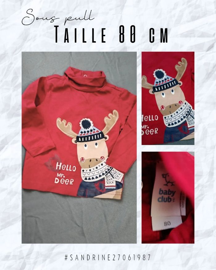 Sous pull motif rennes