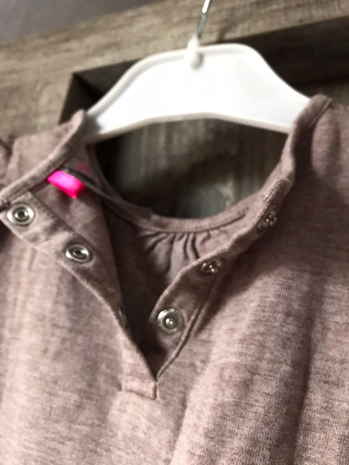 Robe légère a volant marron avec dessin cœur  fille 12 mois Orchestra - photo numéro 6