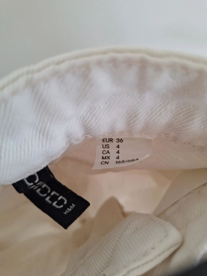 Jean blanc cargo HM femme S 36 - photo numéro 3